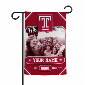 Temple Owls Garden Flag - Customized Photo Frame Red