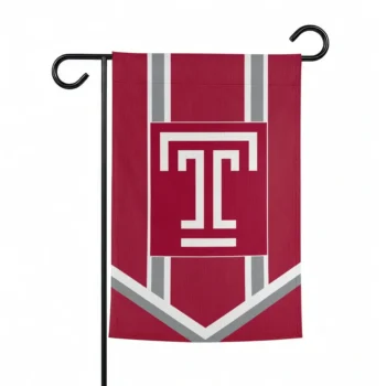 Temple Owls Garden Flag Personalized Chevron Stripes Red Best Selling