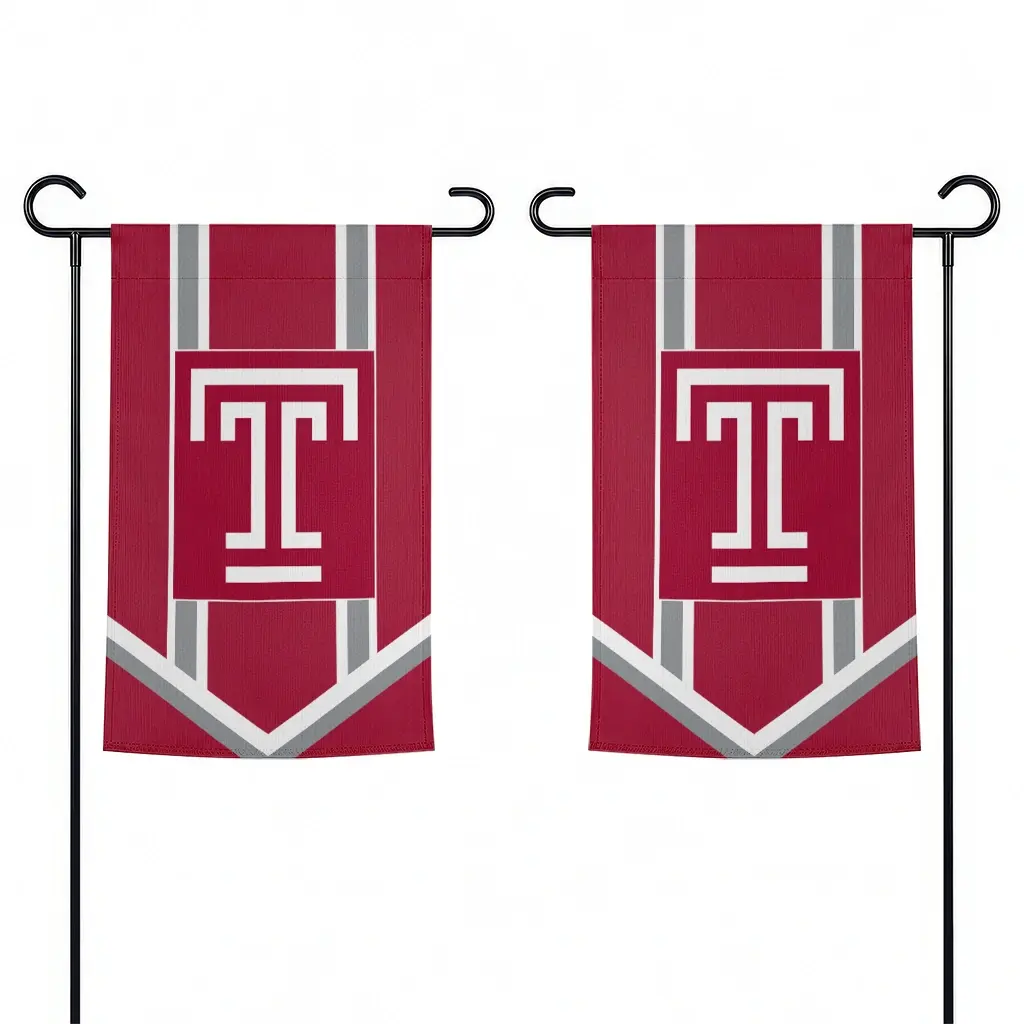 Temple Owls Garden Flag Personalized Chevron Stripes Red Fashion Forward Temple Owls Garden Flag Personalized Chevron Stripes Red Fashion Forward
