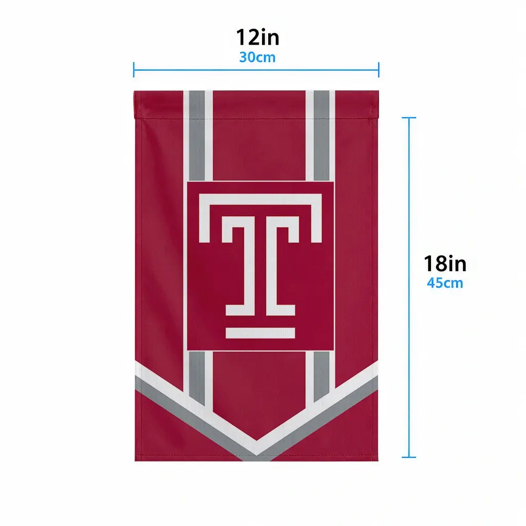 Temple Owls Garden Flag Personalized Chevron Stripes Red High Quality Temple Owls Garden Flag Personalized Chevron Stripes Red High Quality