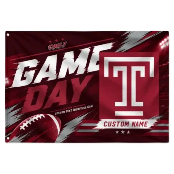 Temple Owls House Flag Custom Action Streaks Red Best Selling