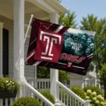 Temple Owls House Flag Custom Diagonal Stripes Red Best Selling