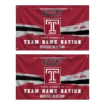 Temple Owls House Flag Personalized Brushed Streaks Red Best Selling