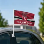 Temple Owls House Flag Personalized Brushed Streaks Red Best Selling
