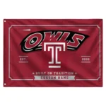 Temple Owls House Flag Personalized Ornate Border Red Best Selling