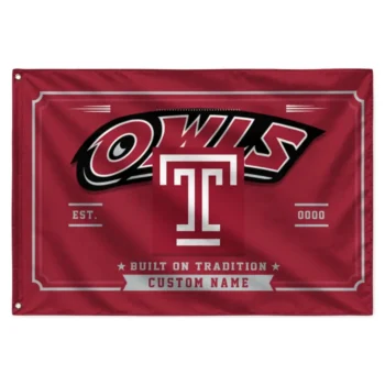 Temple Owls House Flag Personalized Ornate Border Red Best Selling