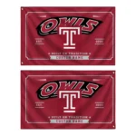 Temple Owls House Flag Personalized Ornate Border Red Best Selling