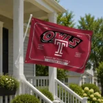 Temple Owls House Flag Personalized Ornate Border Red Best Selling