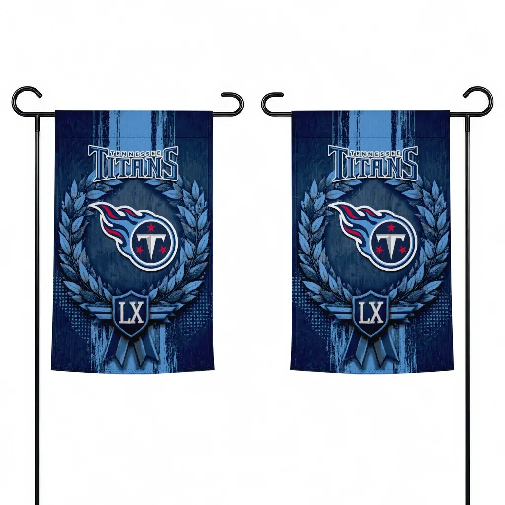 Tennessee Titans Garden Flag Customized Laurel Wreath Navy Fashion Forward Tennessee Titans Garden Flag Customized Laurel Wreath Navy Fashion Forward