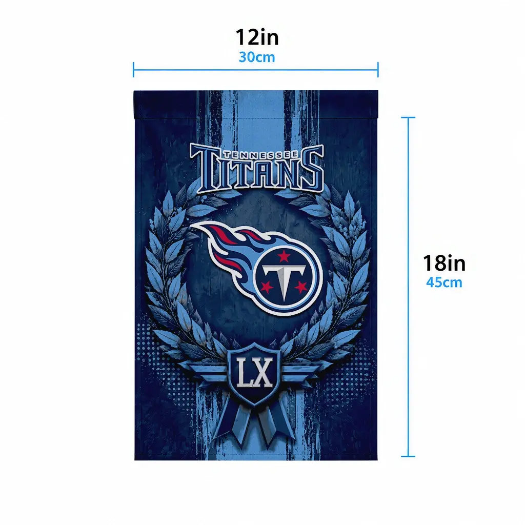 Tennessee Titans Garden Flag Customized Laurel Wreath Navy High Quality Tennessee Titans Garden Flag Customized Laurel Wreath Navy High Quality