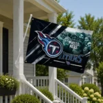 Tennessee Titans House Flag Custom Diagonal Stripes Navy Best Selling