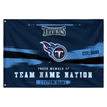 Tennessee Titans House Flag Personalized Brushed Streaks Navy Best Selling
