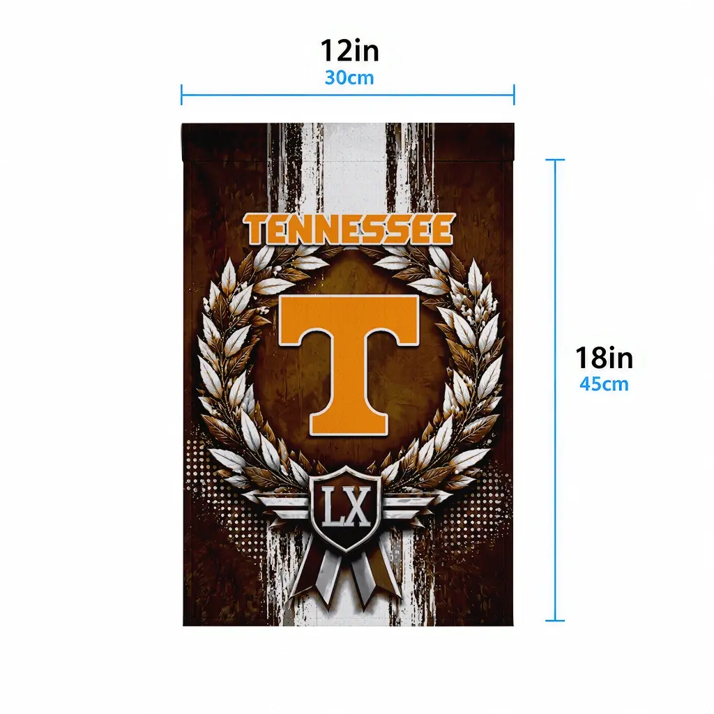 Tennessee Volunteers Garden Flag Personalized Laurel Wreath Orange High Quality Tennessee Volunteers Garden Flag Personalized Laurel Wreath Orange High Quality