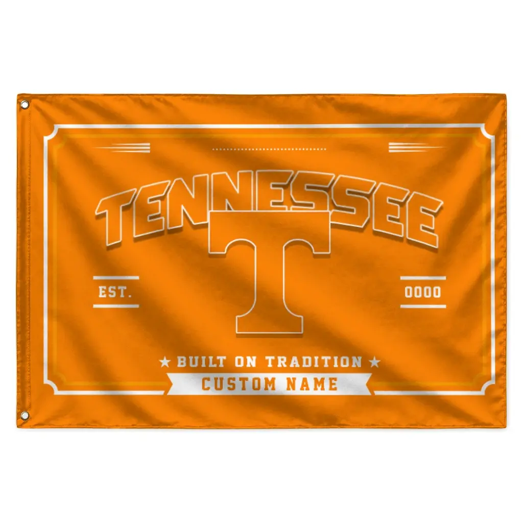 Tennessee Volunteers House Flag Custom Ornate Border Orange Best Selling Tennessee Volunteers House Flag Custom Ornate Border Orange Best Selling