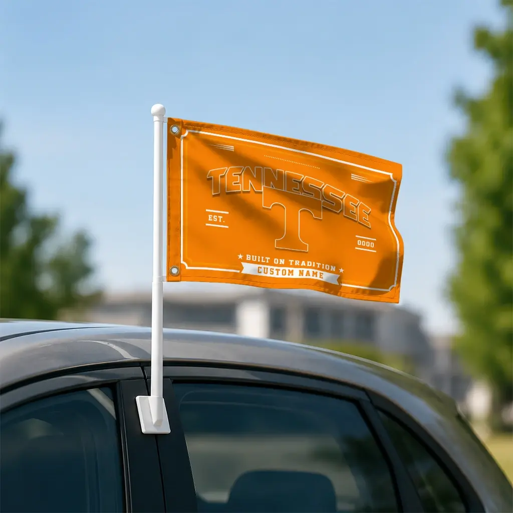 Tennessee Volunteers House Flag Custom Ornate Border Orange Latest Model Tennessee Volunteers House Flag Custom Ornate Border Orange Latest Model