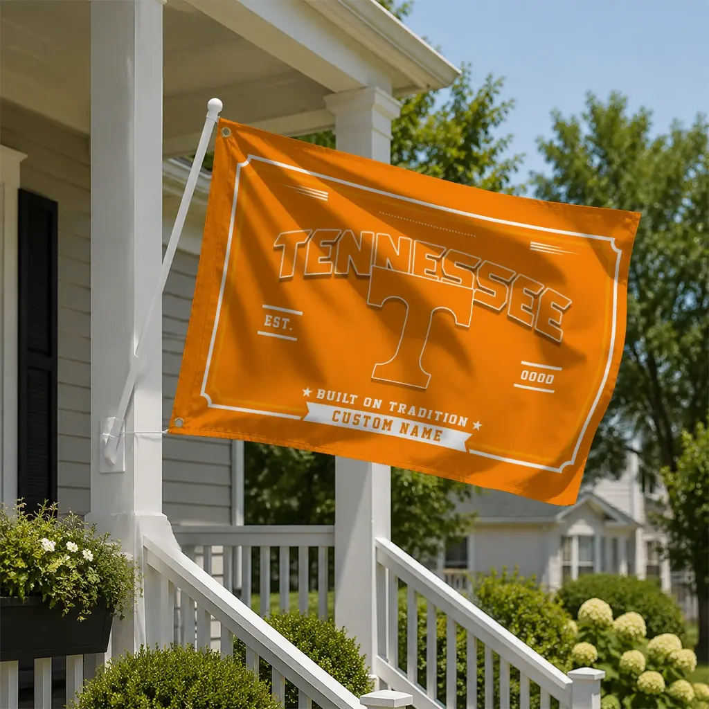 Tennessee Volunteers House Flag Custom Ornate Border Orange New Arrival Tennessee Volunteers House Flag Custom Ornate Border Orange New Arrival