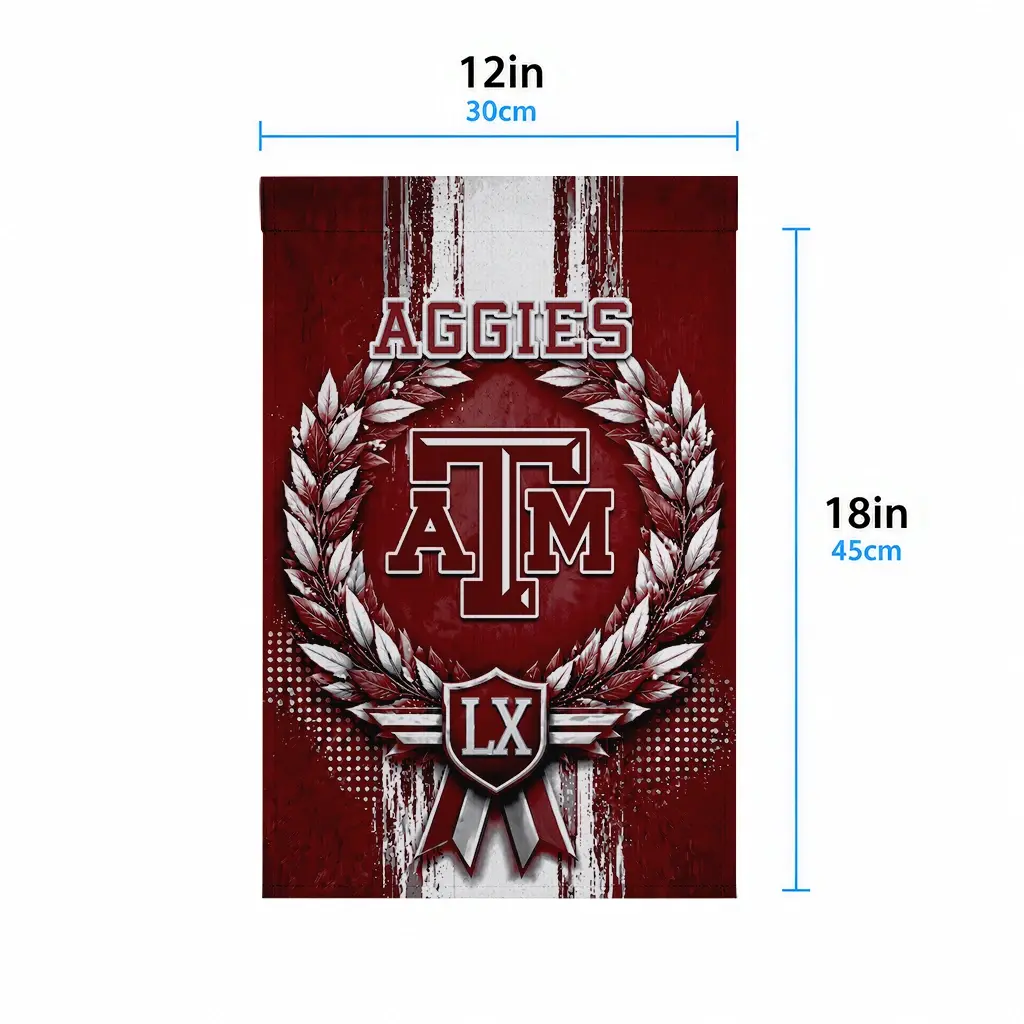 Texas Am Aggies Garden Flag Custom Laurel Wreath Maroon High Quality Texas Am Aggies Garden Flag Custom Laurel Wreath Maroon High Quality
