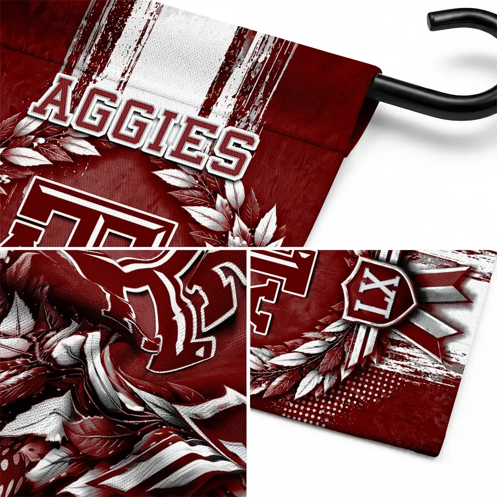 Texas Am Aggies Garden Flag Custom Laurel Wreath Maroon Latest Model Texas Am Aggies Garden Flag Custom Laurel Wreath Maroon Latest Model
