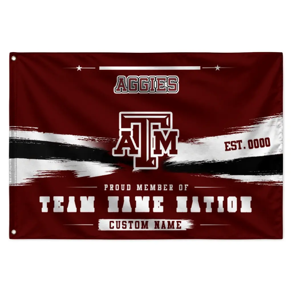 Texas Am Aggies House Flag Customized Brushed Streaks Maroon Best Selling Texas Am Aggies House Flag Customized Brushed Streaks Maroon Best Selling