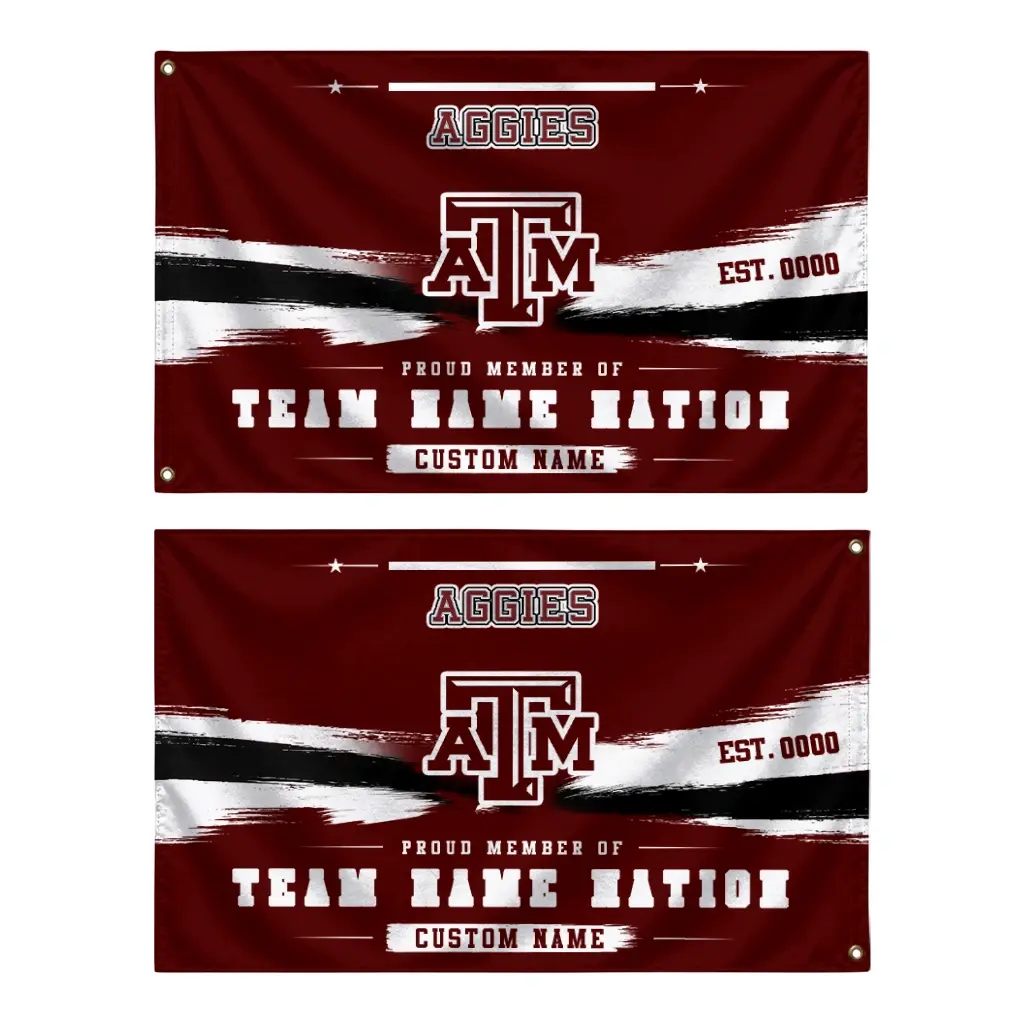 Texas Am Aggies House Flag Customized Brushed Streaks Maroon Fashion Forward Texas Am Aggies House Flag Customized Brushed Streaks Maroon Fashion Forward