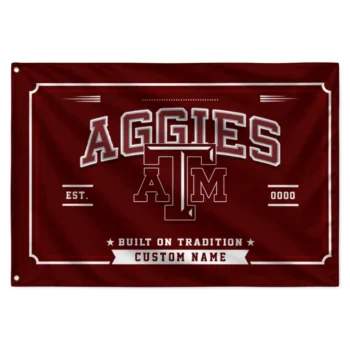 Texas Am Aggies House Flag Customized Ornate Border Maroon Best Selling