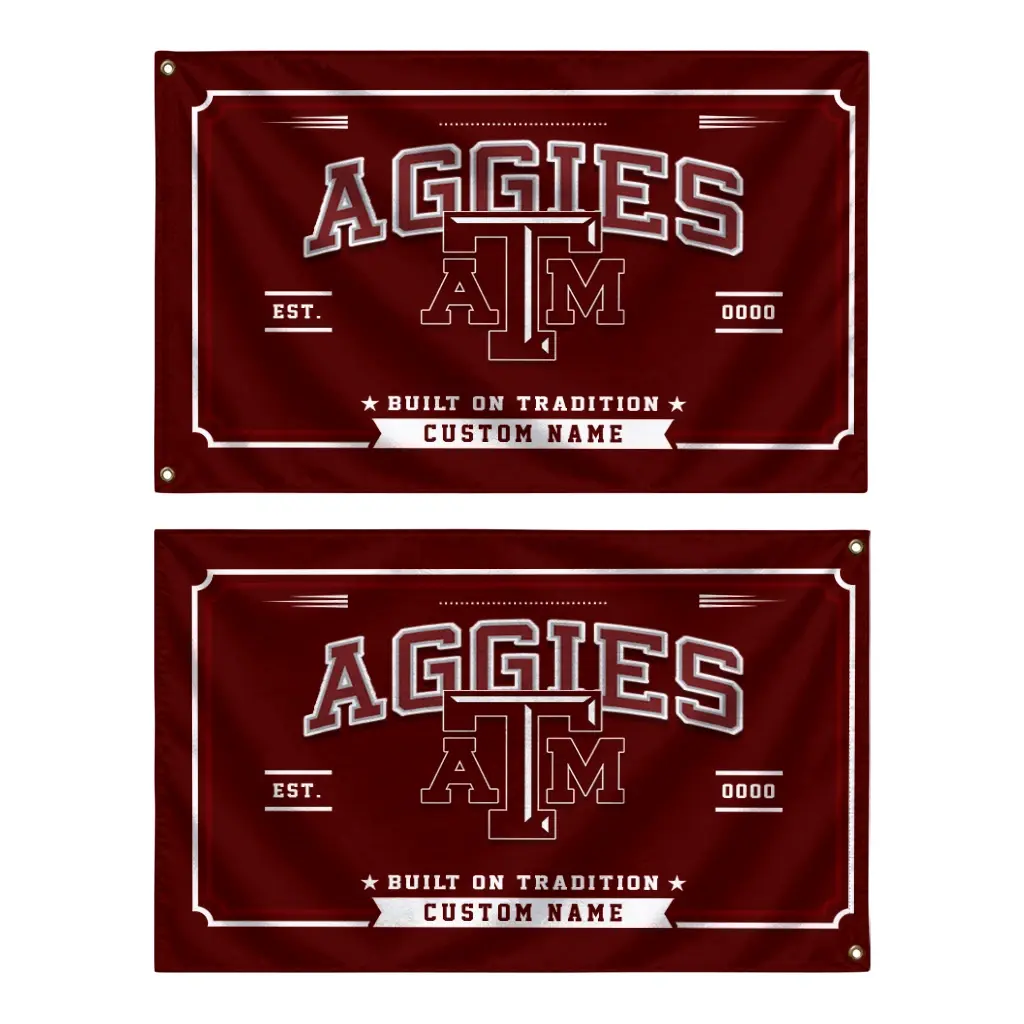 Texas Am Aggies House Flag Customized Ornate Border Maroon Fashion Forward Texas Am Aggies House Flag Customized Ornate Border Maroon Fashion Forward