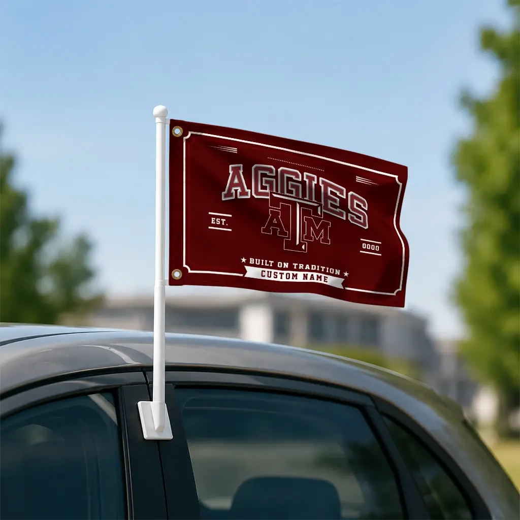 Texas Am Aggies House Flag Customized Ornate Border Maroon Latest Model Texas Am Aggies House Flag Customized Ornate Border Maroon Latest Model
