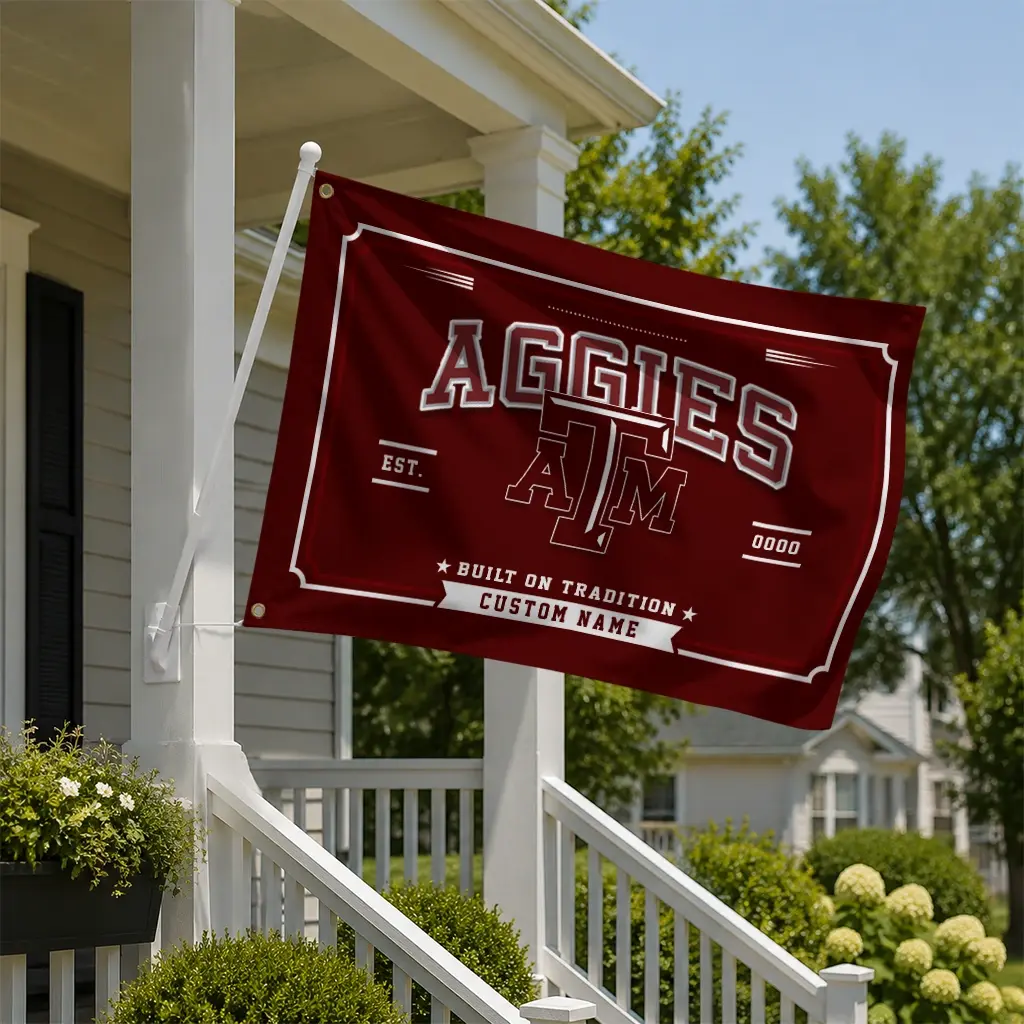 Texas Am Aggies House Flag Customized Ornate Border Maroon New Arrival Texas Am Aggies House Flag Customized Ornate Border Maroon New Arrival
