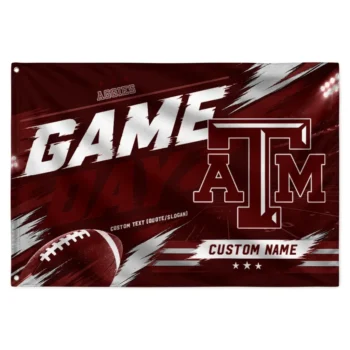 Texas Am Aggies House Flag Personalized Action Streaks Maroon Best Selling
