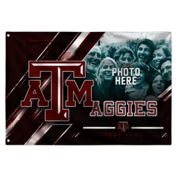 Texas Am Aggies House Flag Personalized Diagonal Stripes Maroon Best Selling