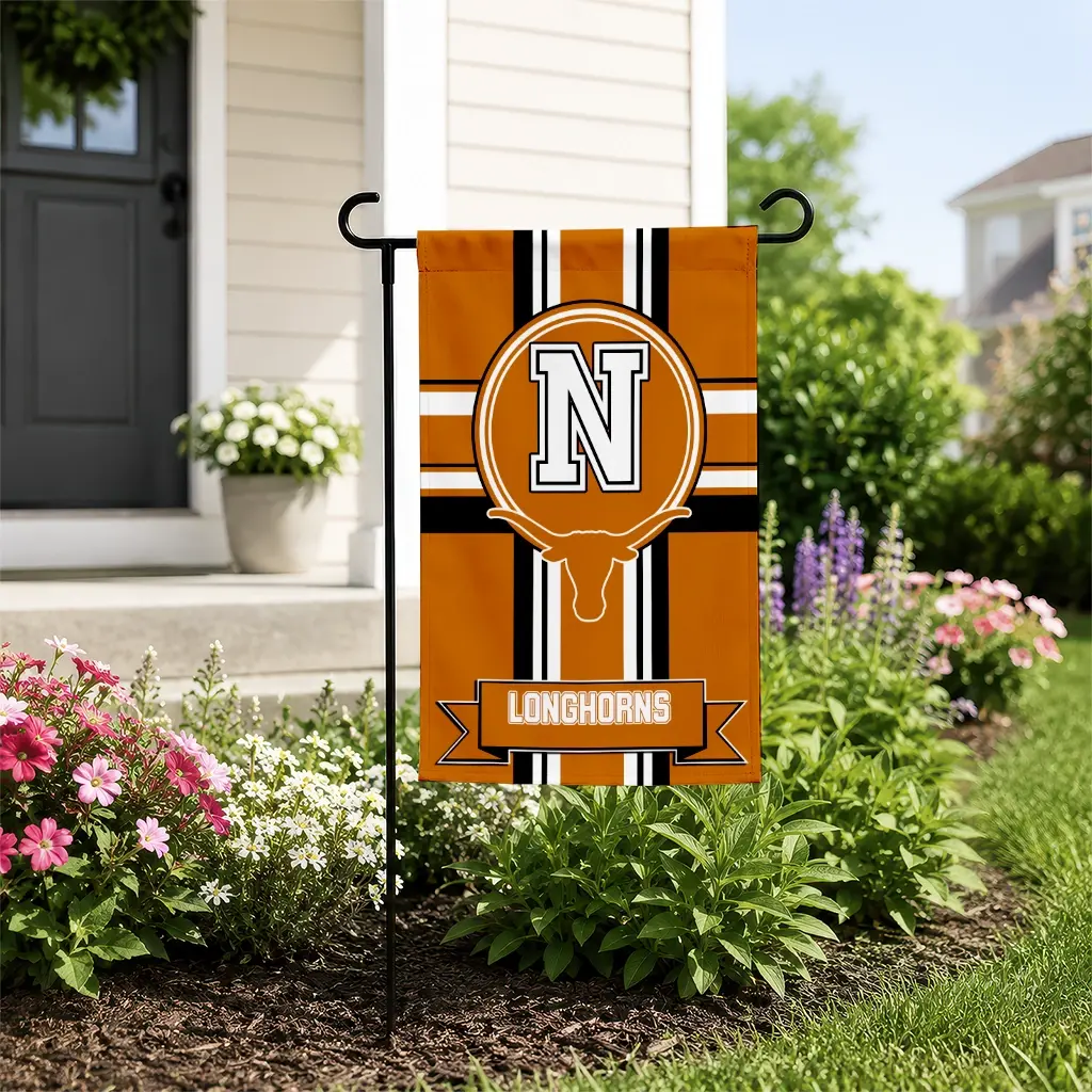 Texas Longhorns Garden Flag Custom Circle Medallion Orange New Arrival Texas Longhorns Garden Flag Custom Circle Medallion Orange New Arrival