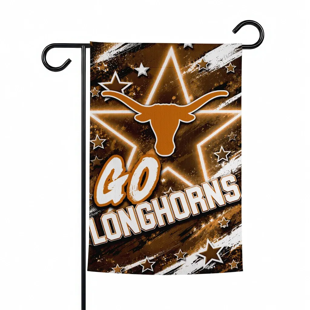 Texas Longhorns Garden Flag Customized Glowing Star Orange Best Selling Texas Longhorns Garden Flag Customized Glowing Star Orange Best Selling
