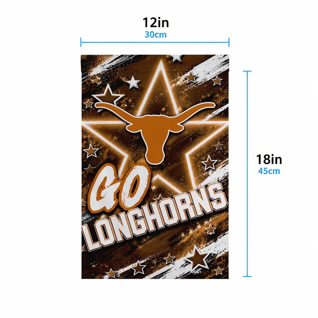 Texas Longhorns Garden Flag Customized Glowing Star Orange High Quality Texas Longhorns Garden Flag Customized Glowing Star Orange High Quality