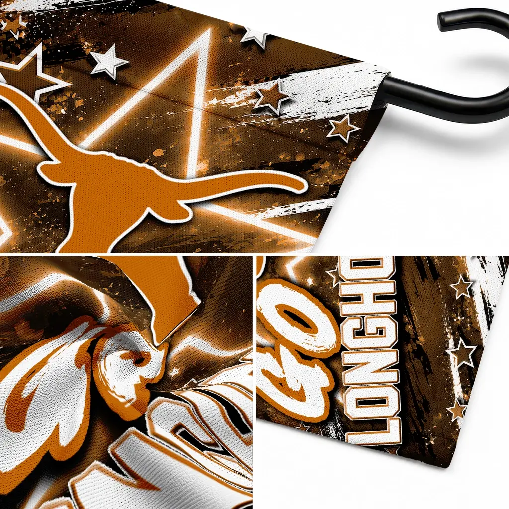 Texas Longhorns Garden Flag Customized Glowing Star Orange Latest Model Texas Longhorns Garden Flag Customized Glowing Star Orange Latest Model