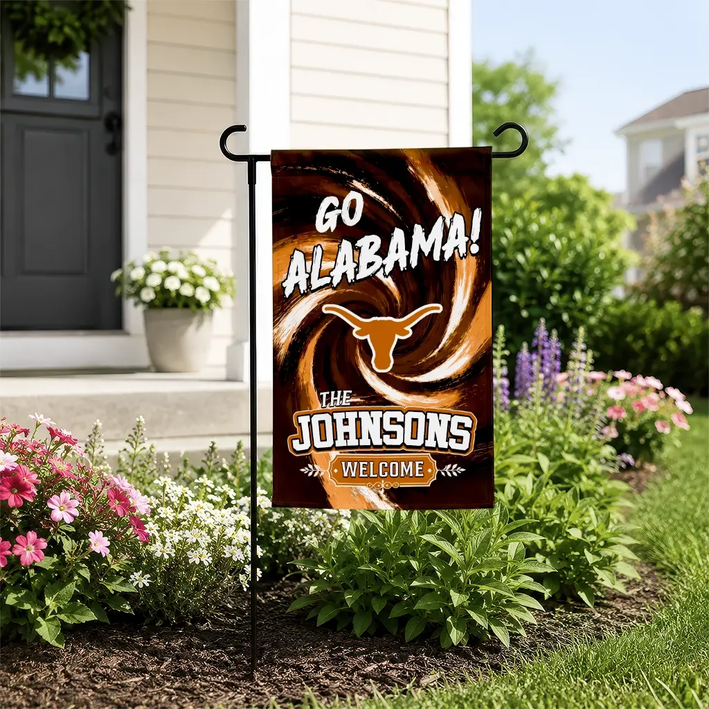 Texas Longhorns Garden Flag Customized Swirl Vortex Orange New Arrival Texas Longhorns Garden Flag Customized Swirl Vortex Orange New Arrival