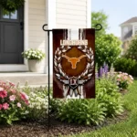 Texas Longhorns Garden Flag Personalized Laurel Wreath Orange Best Selling