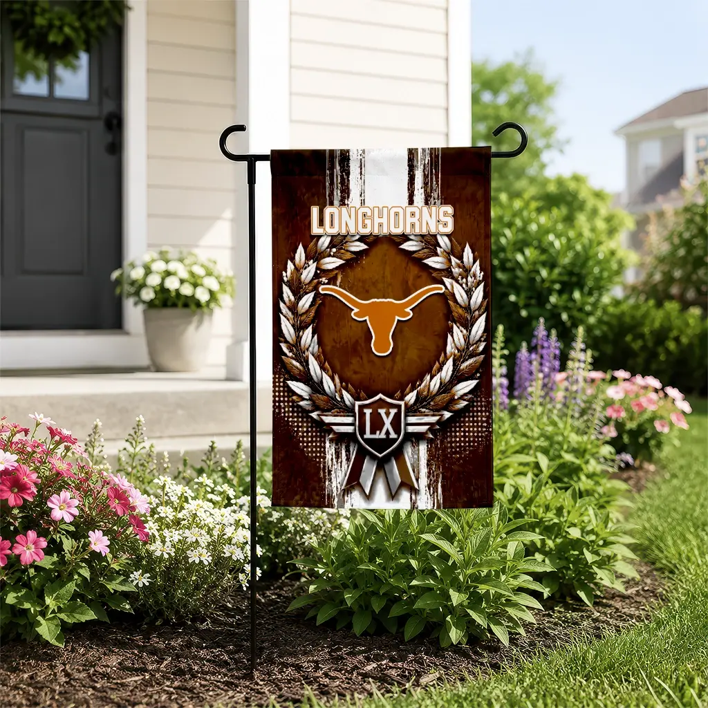 Texas Longhorns Garden Flag Personalized Laurel Wreath Orange New Arrival Texas Longhorns Garden Flag Personalized Laurel Wreath Orange New Arrival