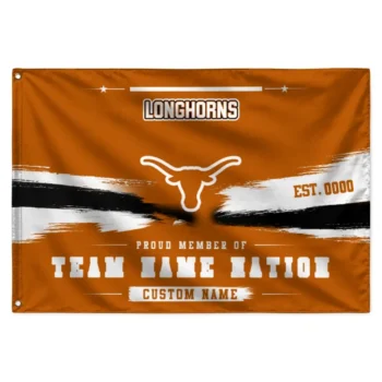 Texas Longhorns House Flag Custom Brushed Streaks Orange Best Selling