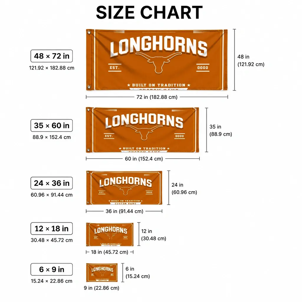 Texas Longhorns House Flag Custom Ornate Border Orange High Quality Texas Longhorns House Flag Custom Ornate Border Orange High Quality