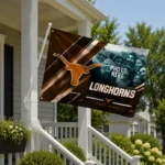 Texas Longhorns House Flag Customized Diagonal Stripes Orange Best Selling