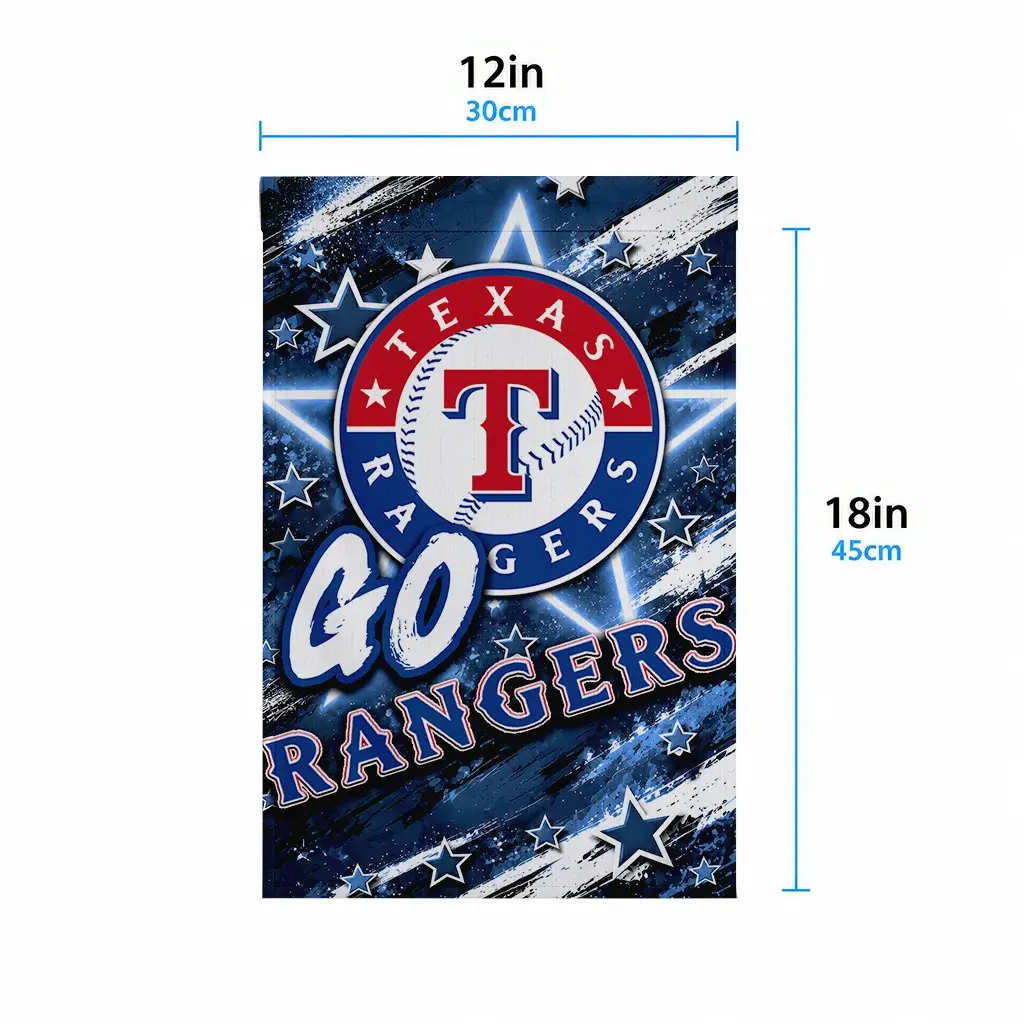 Texas Rangers Garden Flag Custom Glowing Star Blue High Quality Texas Rangers Garden Flag Custom Glowing Star Blue High Quality
