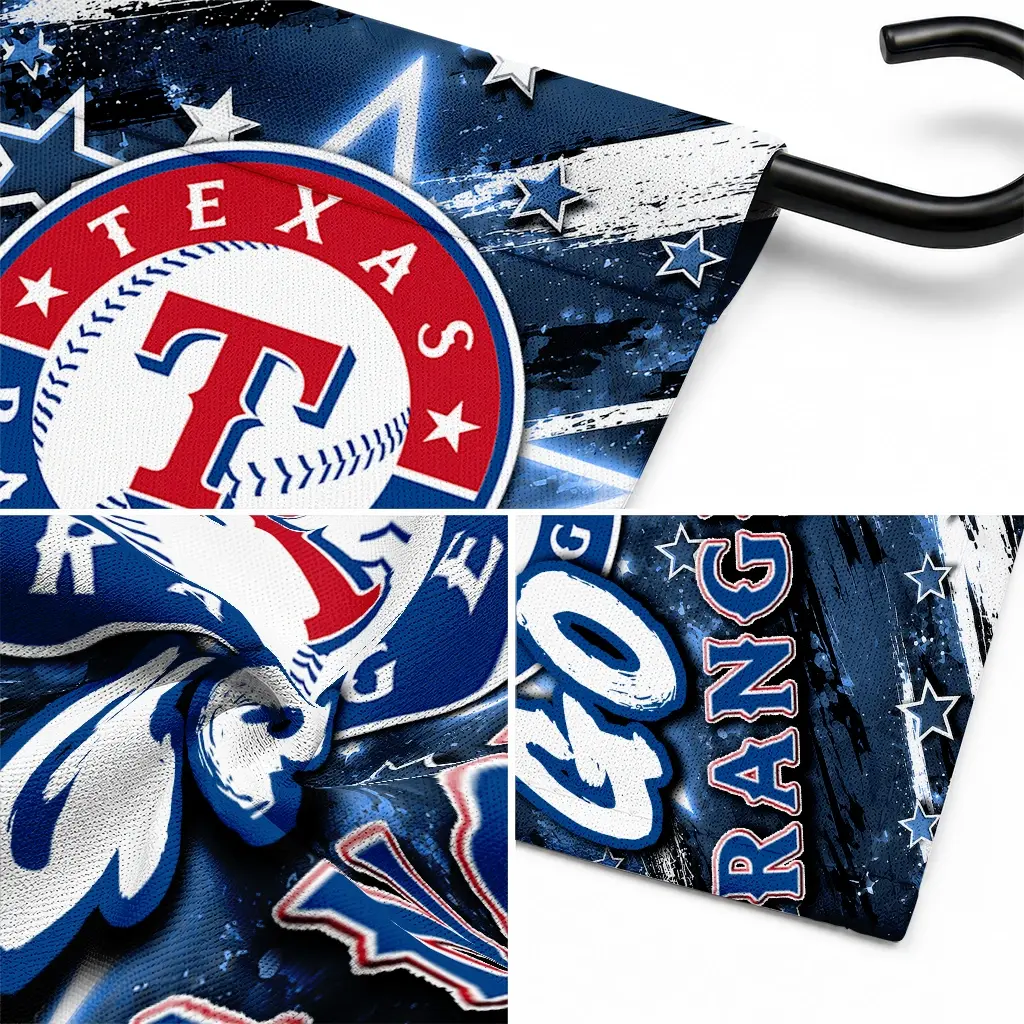 Texas Rangers Garden Flag Custom Glowing Star Blue Latest Model Texas Rangers Garden Flag Custom Glowing Star Blue Latest Model
