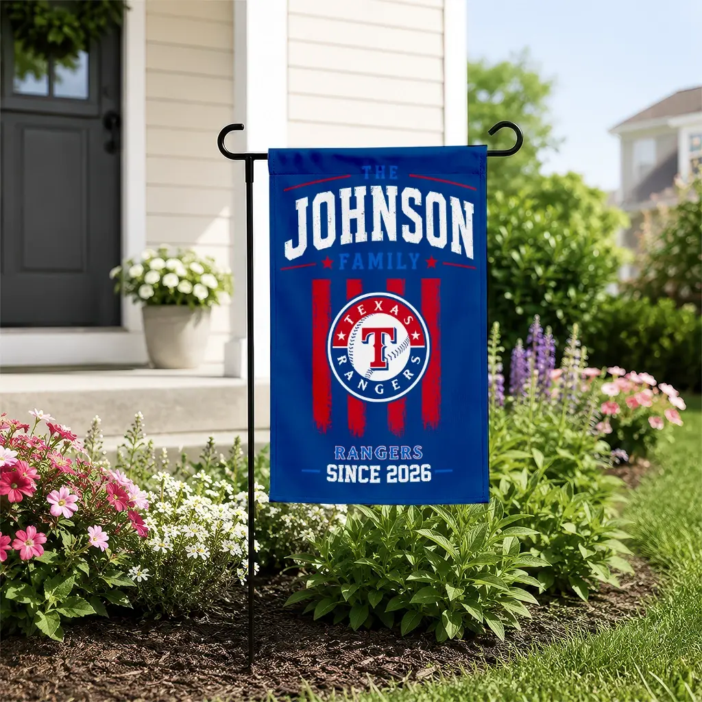 Texas Rangers Garden Flag Customized Distressed Stripes Blue New Arrival Texas Rangers Garden Flag Customized Distressed Stripes Blue New Arrival