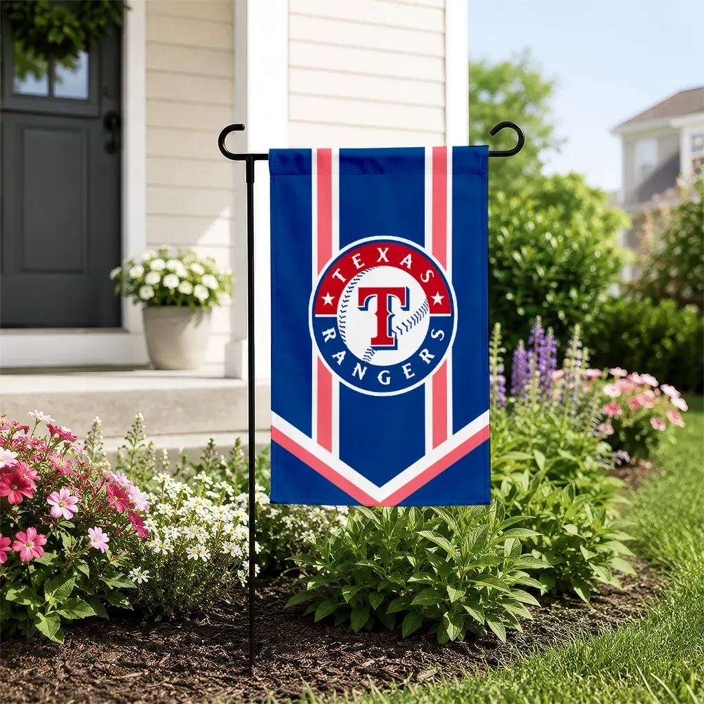 Texas Rangers Garden Flag Personalized Chevron Stripes Blue New Arrival Texas Rangers Garden Flag Personalized Chevron Stripes Blue New Arrival