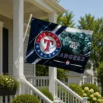 Texas Rangers House Flag Custom Diagonal Stripes Blue Best Selling