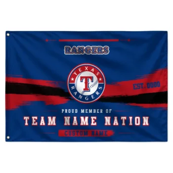 Texas Rangers House Flag Personalized Brushed Streaks Blue Best Selling