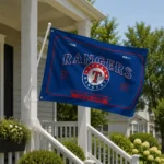 Texas Rangers House Flag Personalized Ornate Border Blue Best Selling