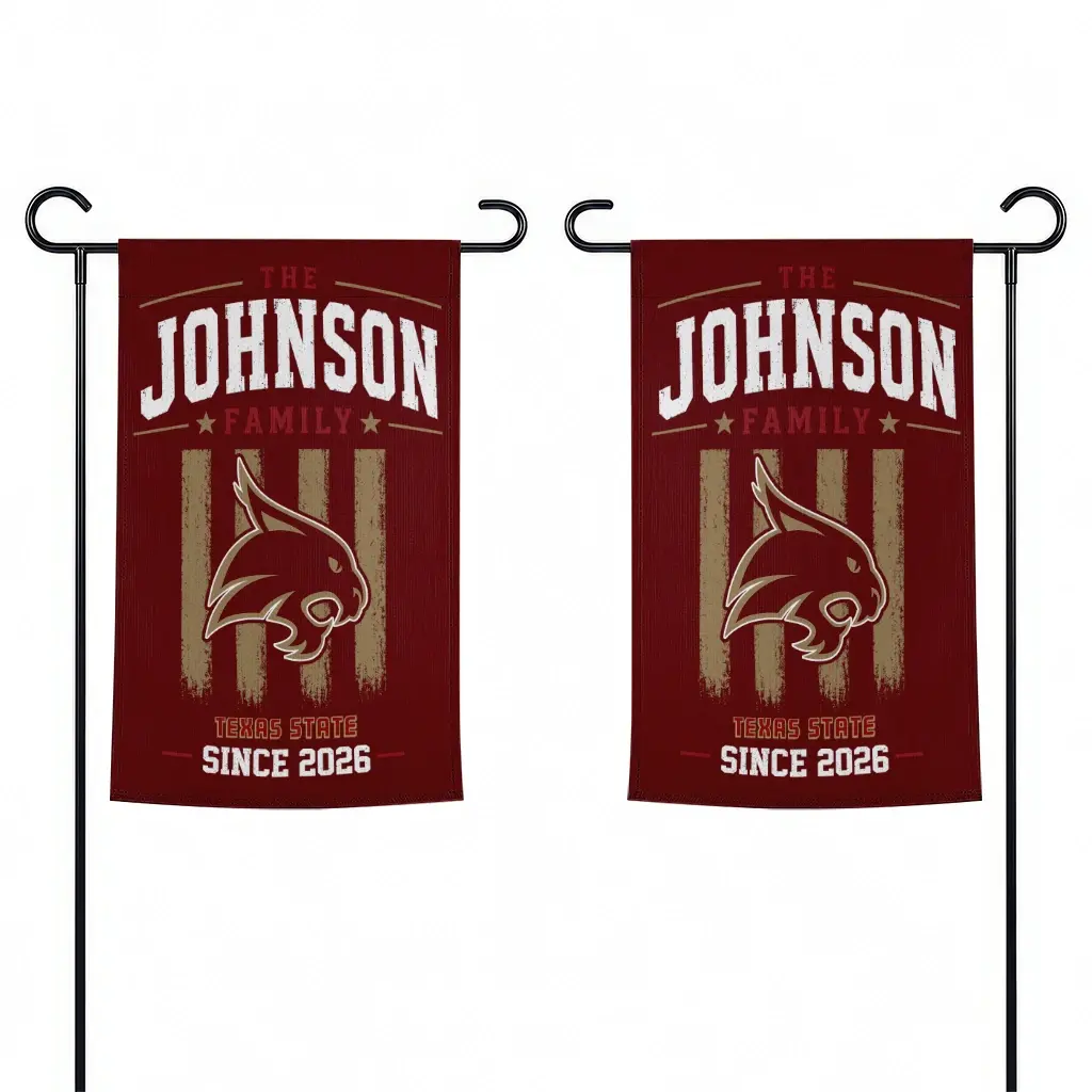 Texas State Bobcats Garden Flag Custom Distressed Stripes Maroon Fashion Forward Texas State Bobcats Garden Flag Custom Distressed Stripes Maroon Fashion Forward