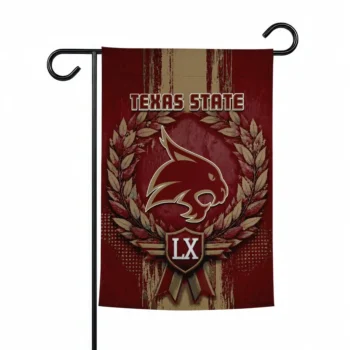 Texas State Bobcats Garden Flag Custom Laurel Wreath Maroon Best Selling