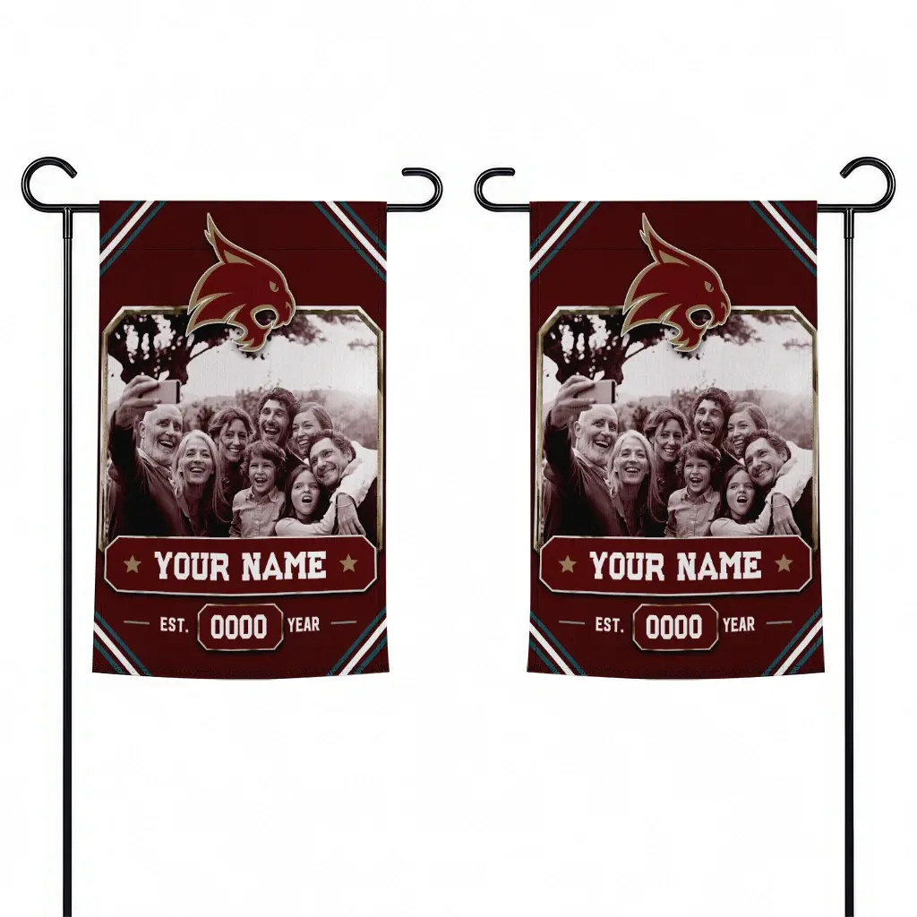 Texas State Bobcats Garden Flag Custom Photo Frame Maroon Fashion Forward Texas State Bobcats Garden Flag Custom Photo Frame Maroon Fashion Forward